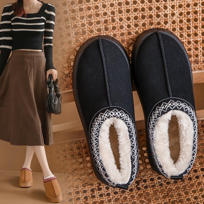 Snow Boots Women's 2023 Winter New Plush Insulation Thick Sole Casual Cotton Shoes