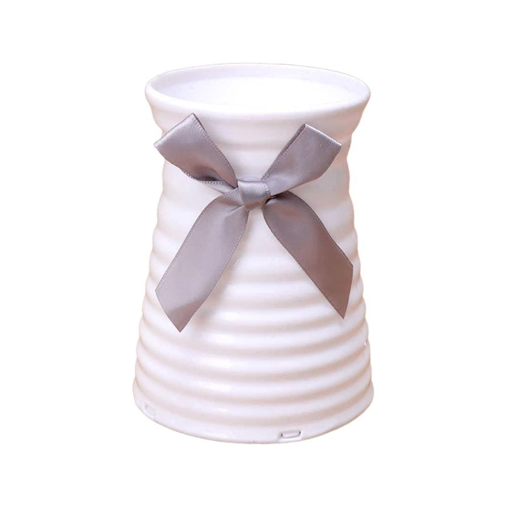 

Пластиковый цветочный горшок Имитация керамики Ваза для цветочной композиции Домашний декор Украшение Сад белый