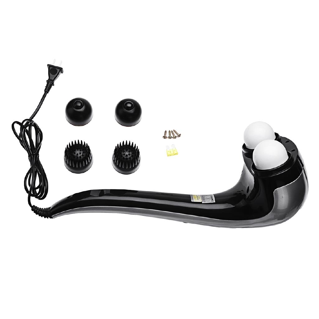 28W 3 Massage Head Speed Handheld Double Head Electric Body Massager Machine Control Neck Waist Shoulder Variable Massager