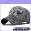 Vintage 3d Embroidered Shark Baseball Cap Cotton Material Adjustable Size For Men And Women