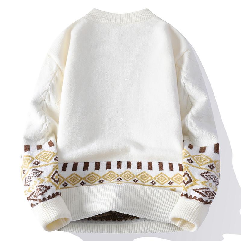 Knit Sweaters for Men Crewneck Loose Fit Lightweight Sweater Men's Casual Twist Textured Patterned Cable Knitted Pullover Sweaters for Christmas