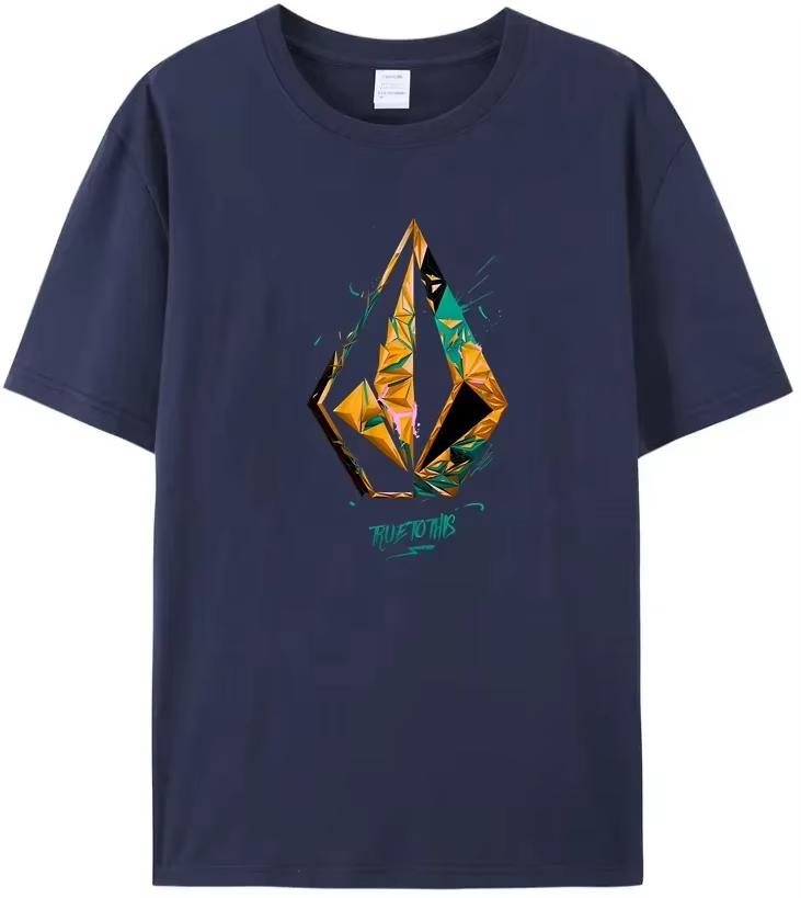 Hot Selling Volcom Obsidian Summer T-Shirt for Men in 2025, Comfortable and Fashionable Short Sleeved High-Quality pro choice