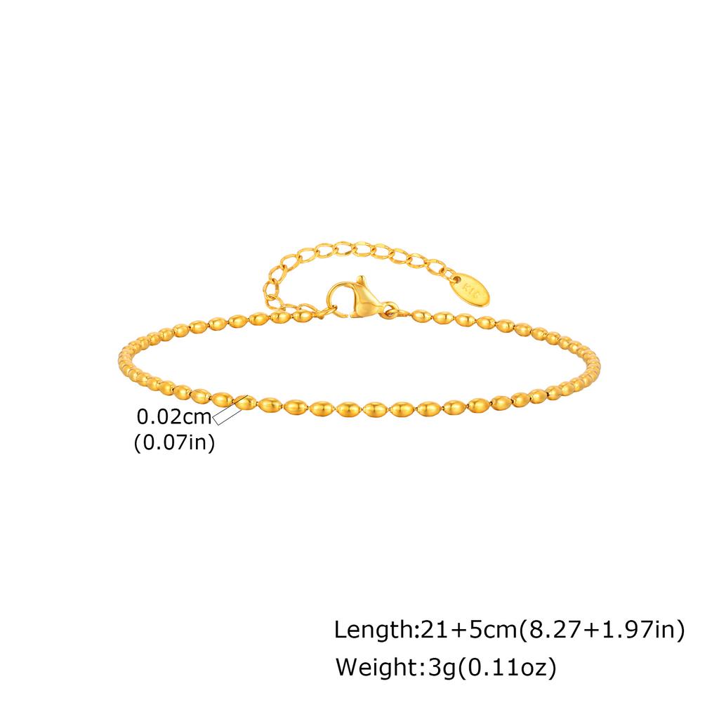 Vnox Maximalist Gold Plated Ball Beads Chain Anklet For Women, Stainless Steel Stacked Thick Thin Chain, Foot Leg Jewelry Gifts