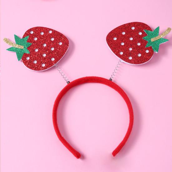 4Pcs Fruit Decor Headbands Cartoon Watermelon Cherry Strawberry Headpiece Spring Design Hair Hoop Headdress