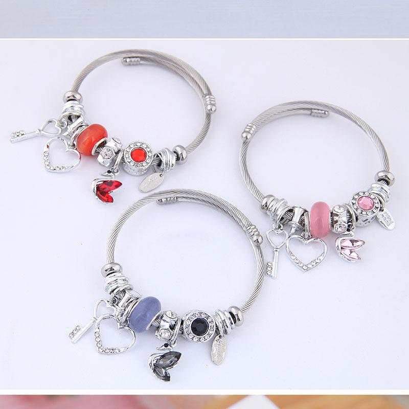 Fashion Ladies Zircon Swan Love Beads Bracelet for Ladies