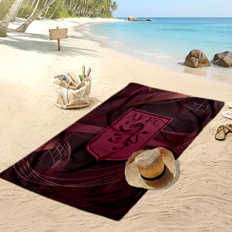 Asciugamano da Spiaggia con Stampa Calcio Aston Villa, Asciugamano Grande Morbido ad Asciugatura Rapida per Spiaggia Campeggio Nuoto