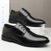 2024 podzimní nové pánské společenské kožené boty pánské britské šněrovací špičaté kožené boty pánské polobotky 003