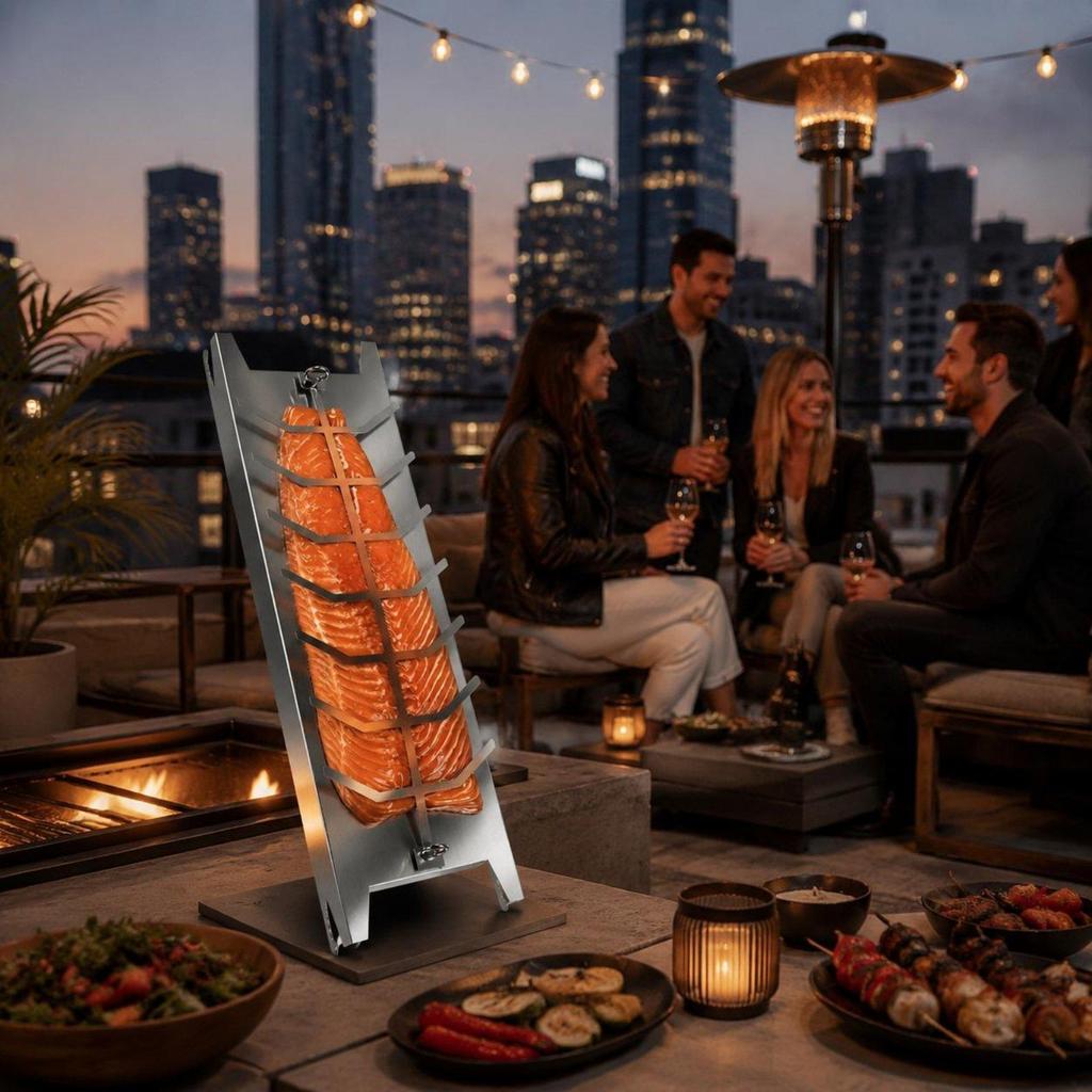 Stainless Steel Salmon Grill Board Easy to Clean Grilling for Bbq