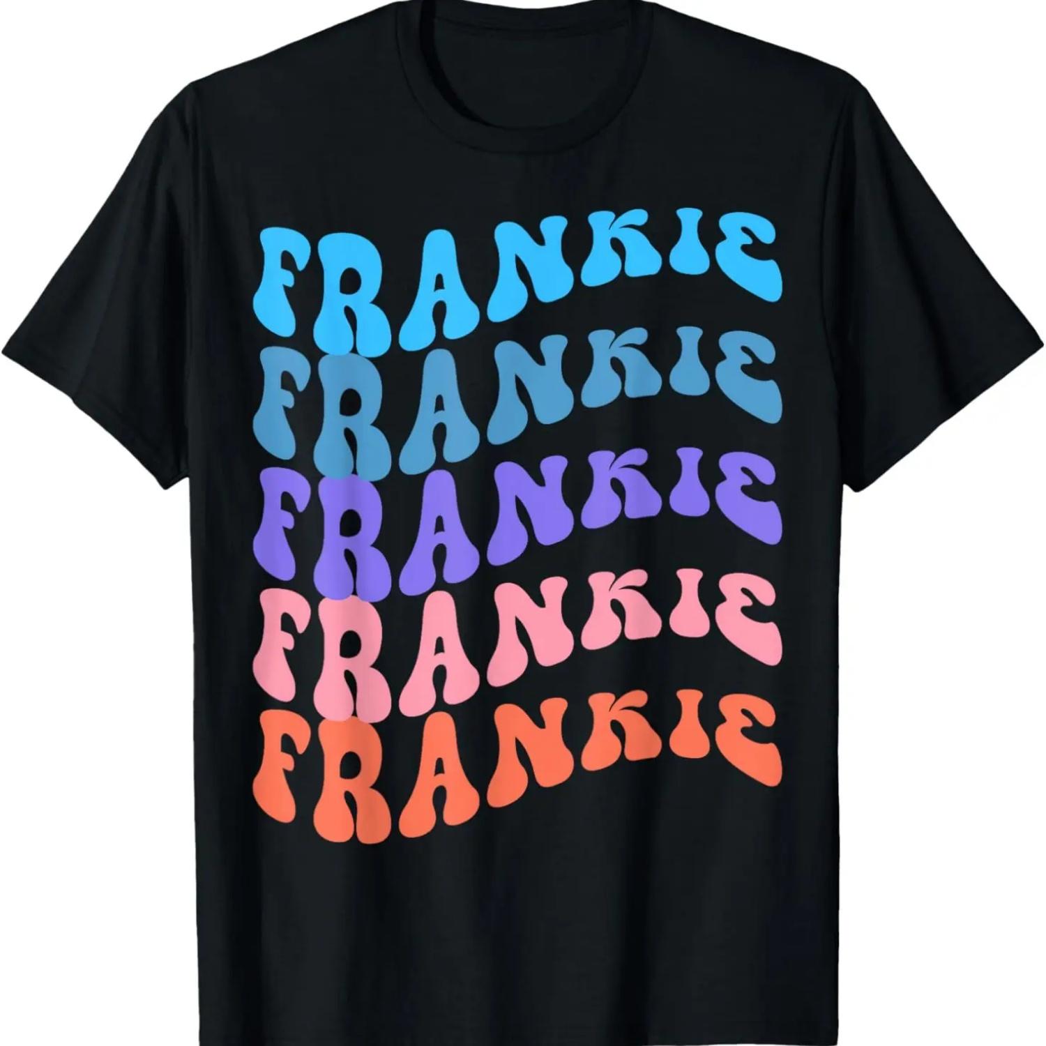 

Retro Frankie First Name Personalized Groovy Birthday T-Shirt S чёрный