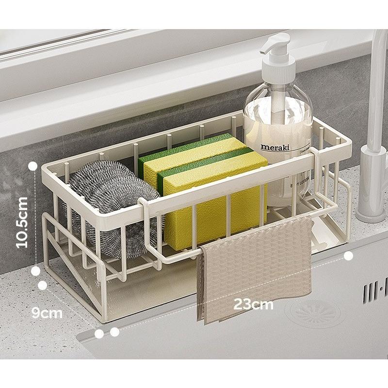 1pcs Kitchen Shelf Countertop Multifunctional Sink Cloth Drain Rack Dishwashing Cloth Sponge Detergent Steel Ball Storage