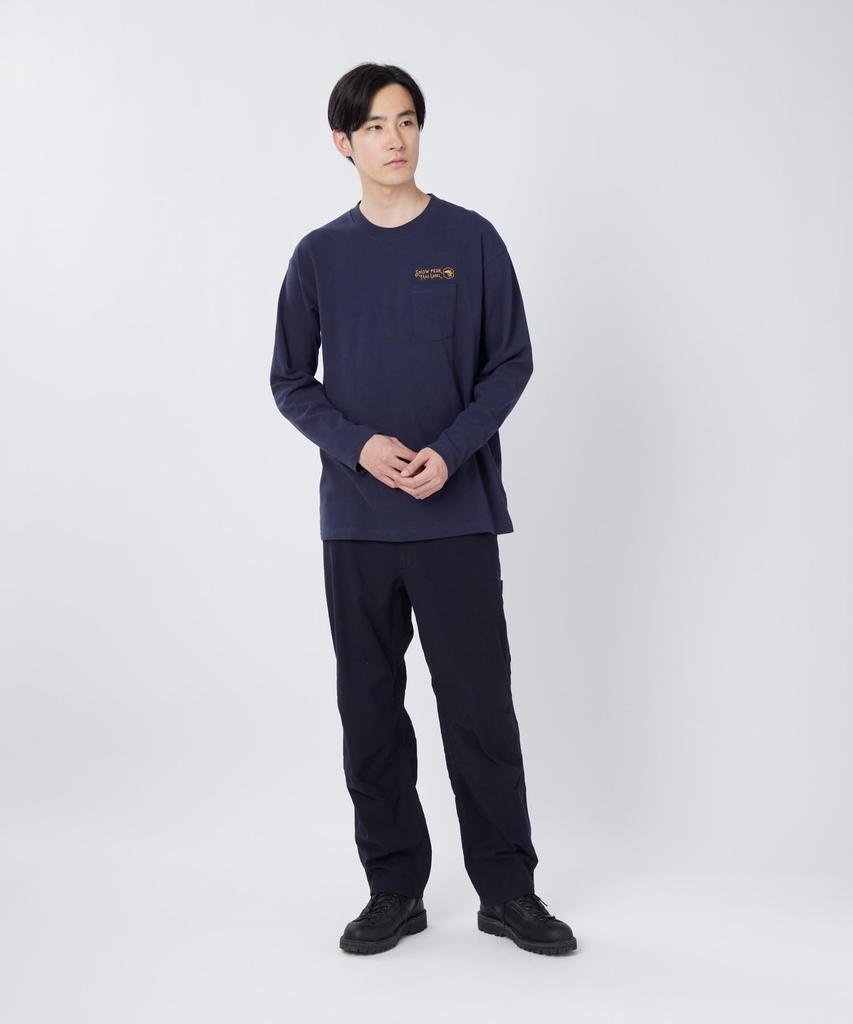 Trad Label Pocket Heavy for Men and Size Indigo [Snow Peak] L/S T-Shirt SPTL-TS-26SU907 Long-sleeved T-shirt Women, M,