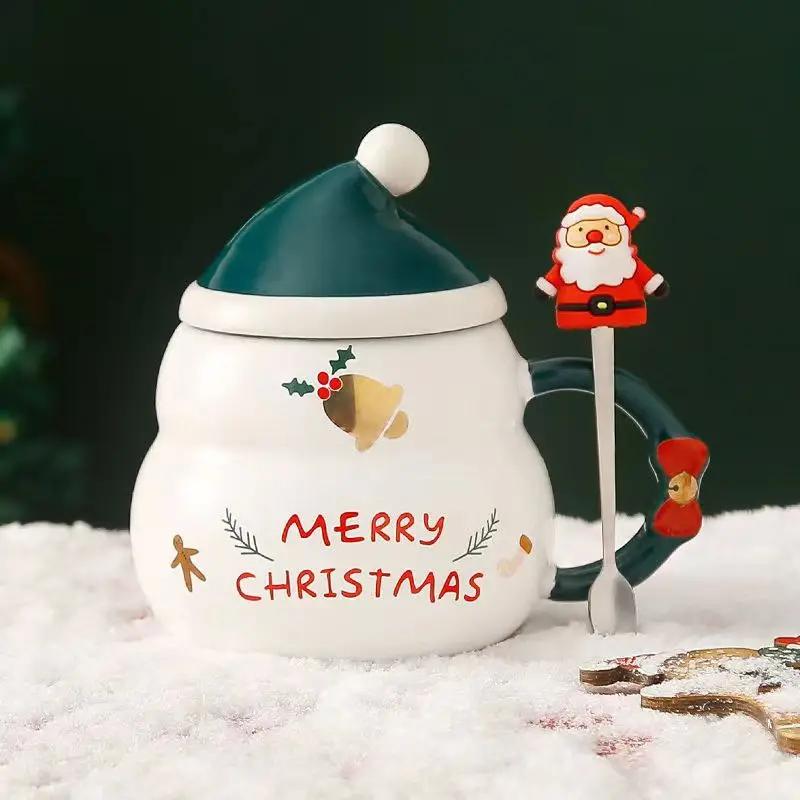 450 ml Leuke Kerst Koffie Mok Met Lepel Keramische Astronaut Vorm Melk Koffie Cup Festival Dárek Kerstman Thee Cup Nordic Mok