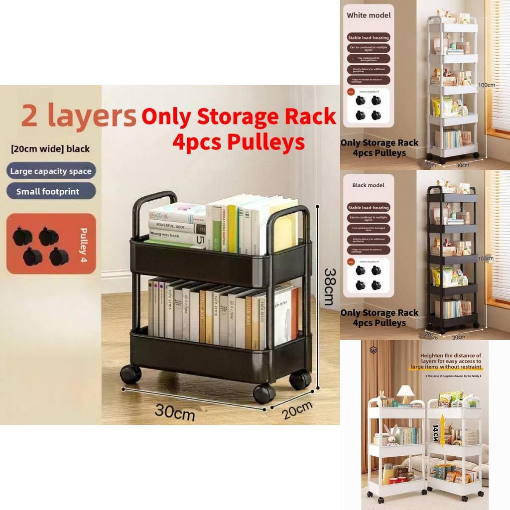 Mały wózek do przechowywania z składanymi, obrotowymi, mobilnymi półkami do organizacji kuchni i sypialni