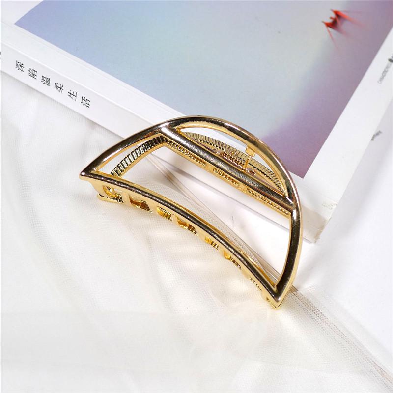New Women Elegant Gold Hollow Geometric Metal Hair Claw Vintage Crab Hair Clips Headband Hairpin Fashion Hair Accessories