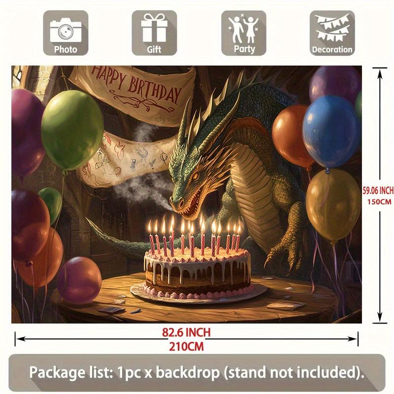 1 Bannière de fond d'anniversaire Dragon Rêveur - Célébration de festival, décoration de maison et accessoires de studio