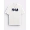 European sizes Trendy Letter Print Crew Neck T-Shirt, A Must-Have for Style Enthusiasts! Gradient FOCUS Design, Ultra Stylish