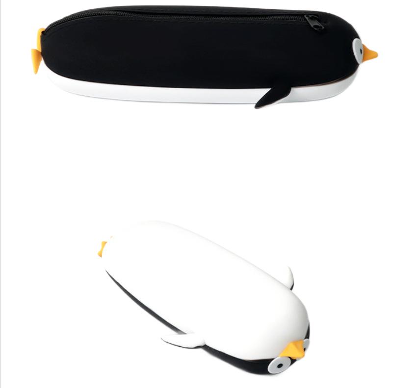Silicone Penguin Pencil Case: Large Capacity, Waterproof, Portable & Cute Stationery Holder