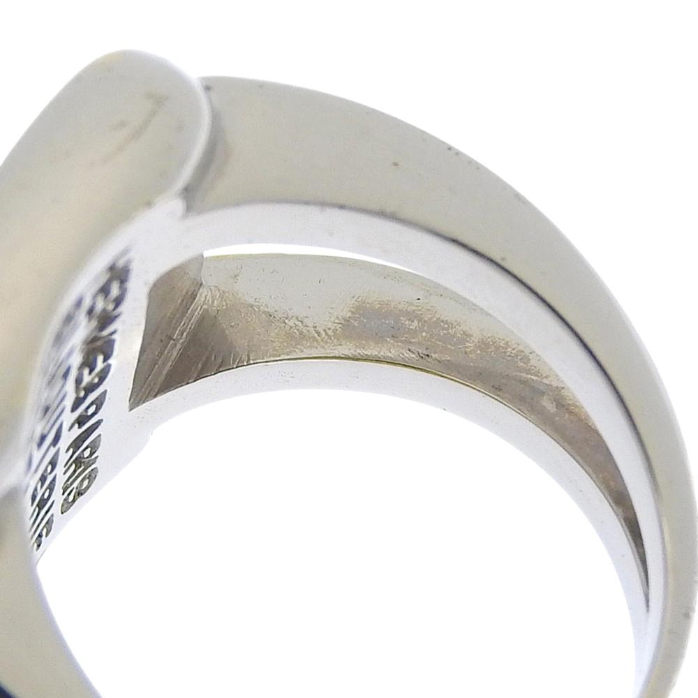 Hermes Corozo Serie Ring MODESCHMUCK Silber metallic/Muschel #5.1(US-Grösse) 9,8g Frauen Gebraucht