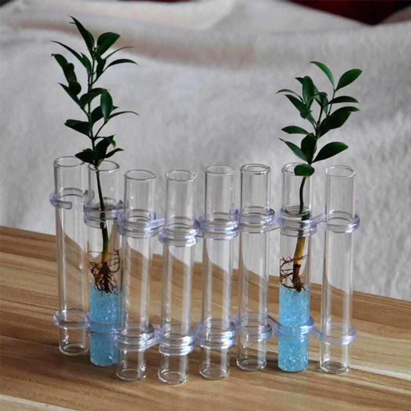 Test Tube Glass Vase Insertion Type Decorative Flower Rack Hydroponic Flower Pot Combination Vase Office Living Room Decoration