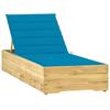 Day and Night - Day and Night Lounger with Blue Impregnated Pinewood Cushion