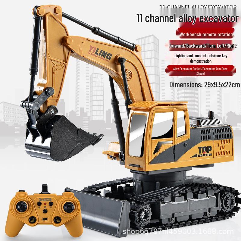New Remote Control Alloy Excavator Toy for Kids Ages 3-8 - Engineering Vehicle Simulation