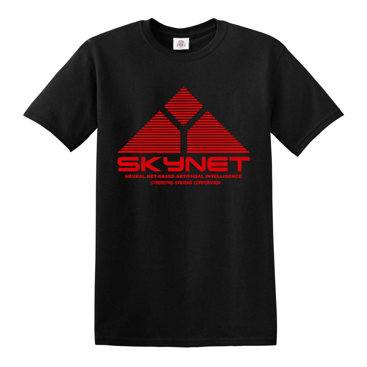 Skynet T-Shirt Red Print Cyberdyne Retro Terminator Classic Top Tee S разноцветный
