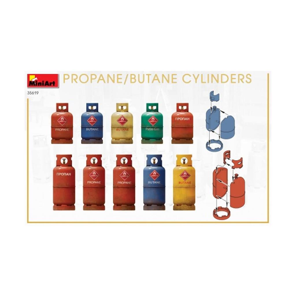 Miniart 1/35 Propane/Butane Cylinder Set Plastic Model MA35619