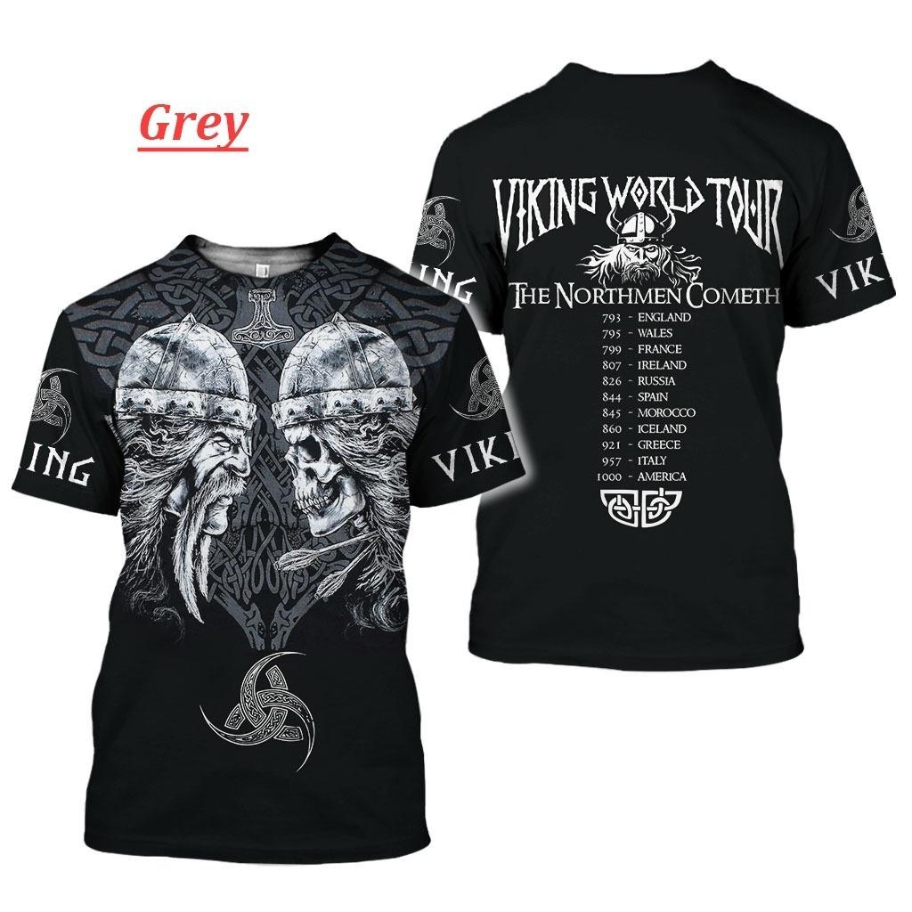 

Модная мужская одежда для женщин и мужчин, футболка с рисунком викингов и черепа, 3D-принт, короткие рукава, большие размеры XXS-6XL 3XL