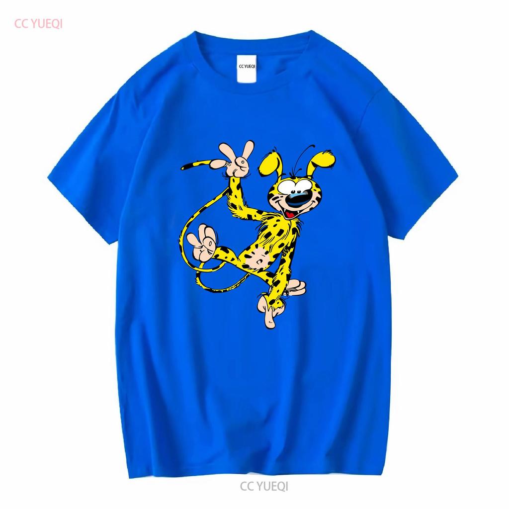 Winkendes Marsupilami Klassisches Retro Vintage T-Shirt S 5XL vintage gewaschen homme Gestreckt Lässig Streetwear-Mode Atmungsaktiv