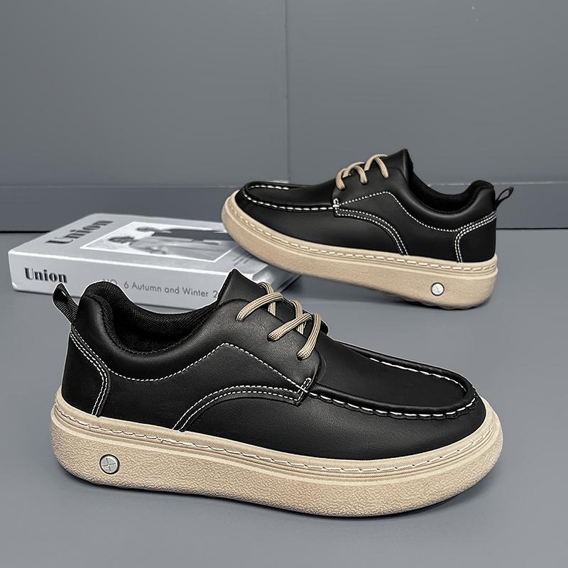 Fashion Men's Casual Shoes High Quality Leather Office Business Shoes Lace-up Man Loafers Breathable Walking Driving Footwear