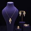 Luxury Jewelry Set 18k Real Gold with Colored Gemstone Dress Set Chain