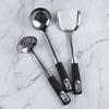 Stainless Steel Utensil Set: Spatula, Slotted Spoon, Solid Spatula, Anti-Scald Stir-Fry Tool.