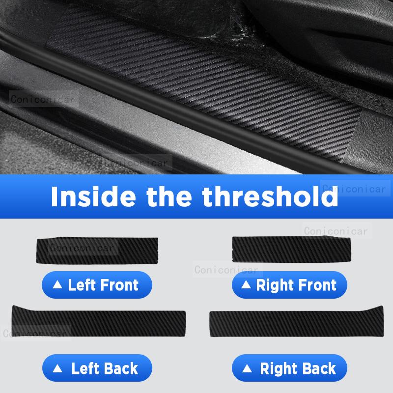 For CHERY JAECOO J7 -2025 Tailgate Guard Door Sill Pedal Carbon Fibre Texture Accessories Leather PU Styling Car Sticker