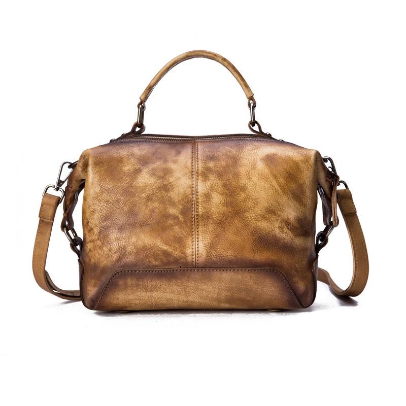 

Сумка-тоут из воловьей кожи Большая вместительная сумка на одно плечо в винтажном стиле. 25*10*23 жёлтый