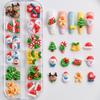 12 Kratek 36/60 Sztuk Kawaii Mini Bałwan Choinka Charmsy do Paznokci 3D Renifer Święty Mikołaj Rhinestonesy do Paznokci Żywiczne Boże Narodzenie Klejnoty do Paznokci
