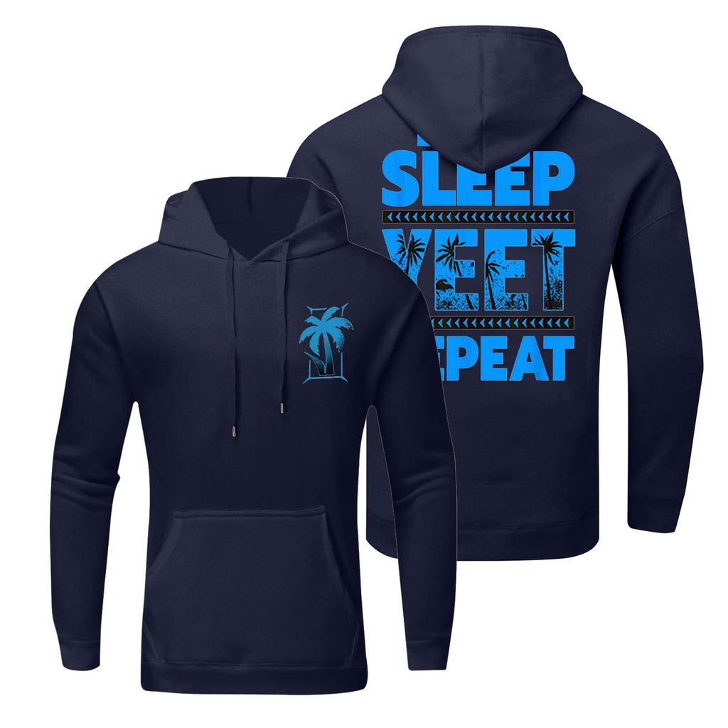 Wiosenna męska bluza z kapturem z nadrukiem, codzienna, luźna, opadające ramiona