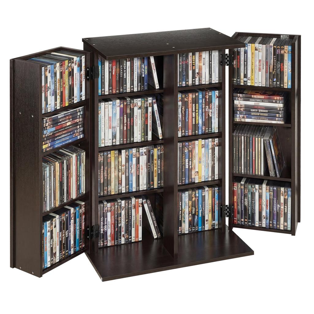 VEVOR Szafka na media, 4-poziomowy organizer na półki DVD, 610 x 368 x 846 mm Organizer na multimedia na CD, DVD, książki, gry