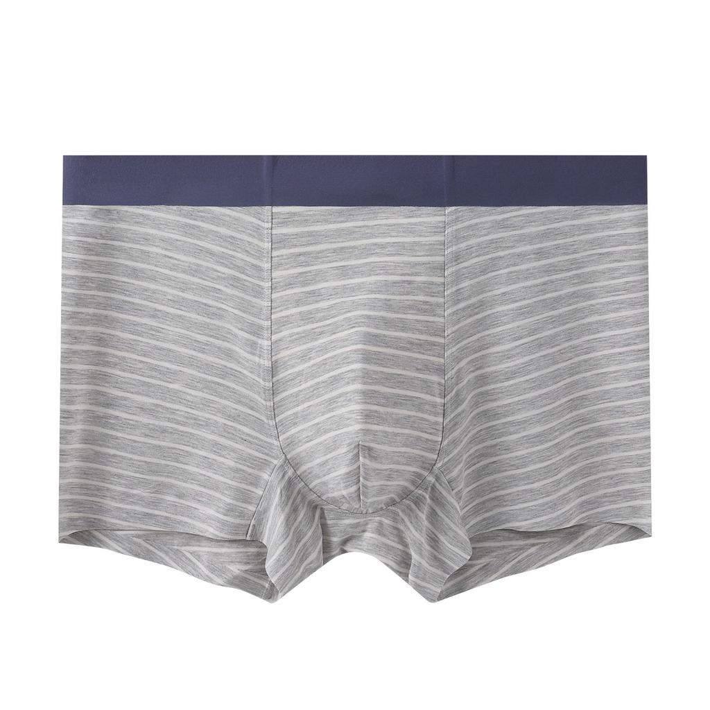 Men's Spring and Summer Stripe 5A Antibacterial No Trace Comfortable Breathable Flat Angle Briefs