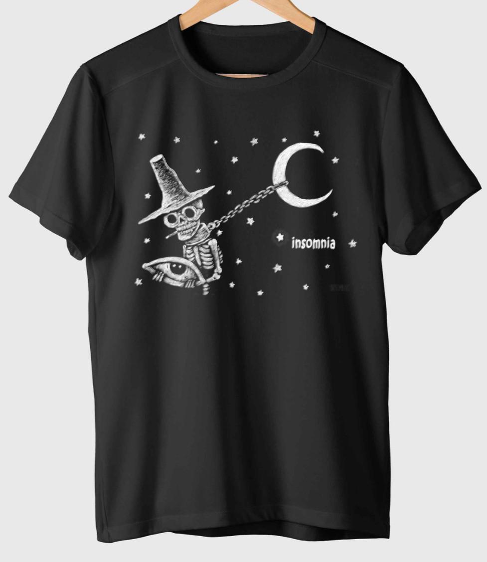 INSOMNIA T Shirt UNISEX Goth Style, Dark, Skull Cotton Tee 2XL