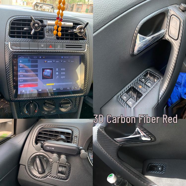 Volkswagen Polo 2011-2018 Kohlefaser Innenaufkleber für Mittelkonsole