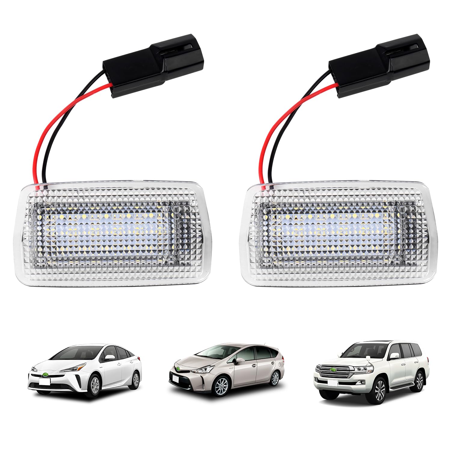 

Virauto LED Courtesy Door Welcome Lights for Toyota Prius Land Cruiser Land Cruiser Prado Mark X Footwell Pure White High Chip Genuine Easy Compatible