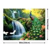 2D Peacock Forest Waterfall Wall Tapestry Nature Background Cloth for Home Decor
