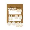 6 pairs of simple and elegant imitation pearl bow geometric spiral water droplet U-shaped earring set