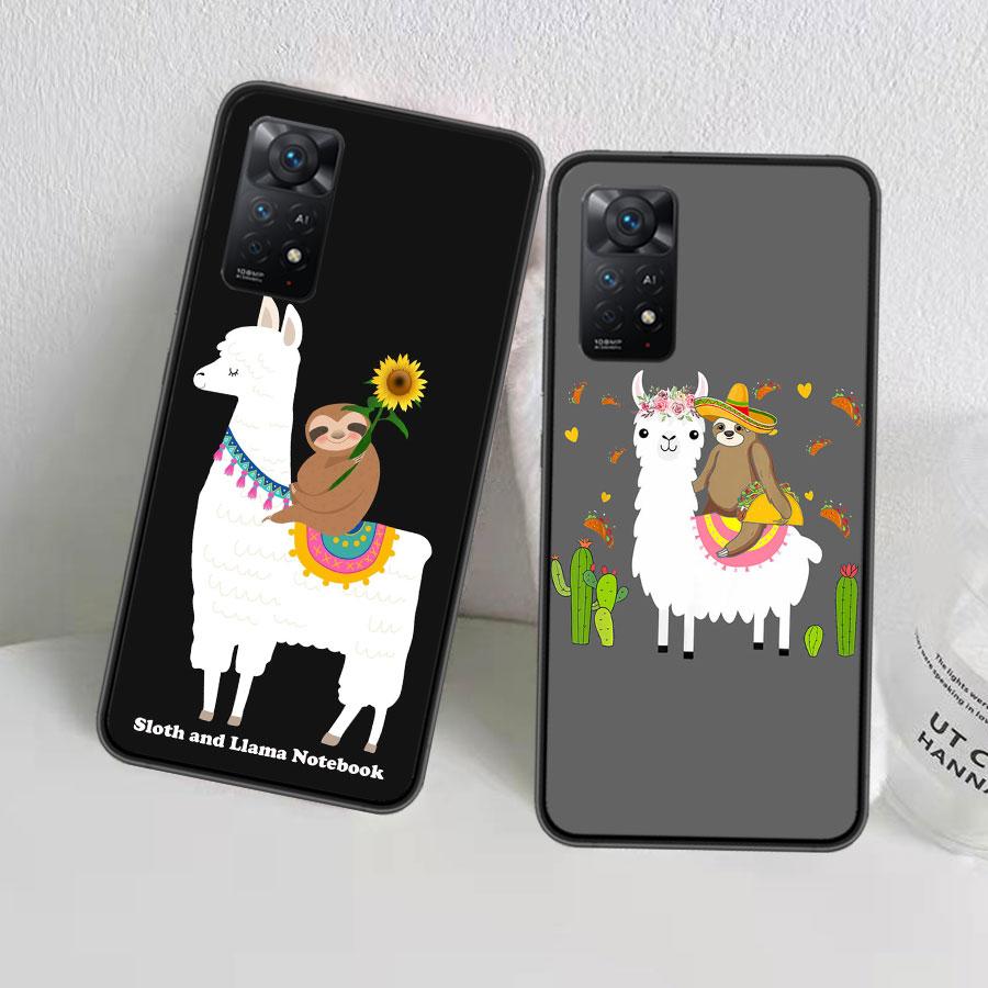 Cute Cartoon Llama Phone Case For Redmi Note 13 Pro 5G Plus 12 12C 10 10A 10C 9 9A 9C 9T 8 8A K60 K70 Pro Xiaomi Cover 7 7A 6 6A