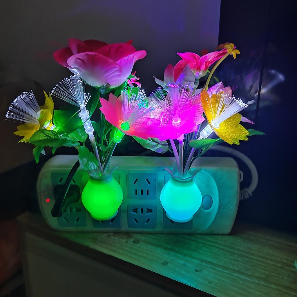 Intelligent Night Light Automatically Lights Up The Vase Fiber Optic Core Night Light Intelligent Light Control LED Energy-saving Beautiful Light