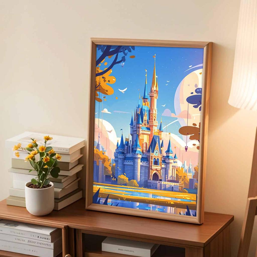 Full Round Diamond Painting A Desolate Castle Art Rhinestone Picture Mosaic DIY 5D Cross Stitch Embroidery Home Decoration