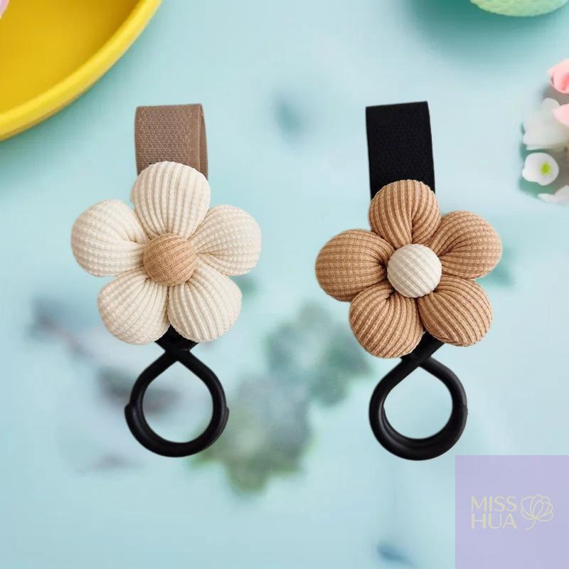 Sweet Floral Baby Stroller Bag Storage Hook; Multipurpose Umbrella Hanging Loop for Kids Cart
