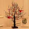 Little Red Bird Tree Light, Christmas Spring Festival Red Fruit Decoration Light, 55 cm LED String Light, Plastic Material, 3