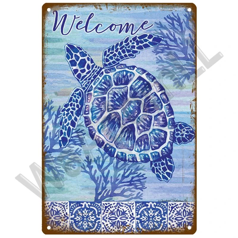 Beach Tin Sign Plaque Metal Summer Sign Metal Plate Wall Decor For Beach Bar House Surf Club Decorative Iron Painting Poster