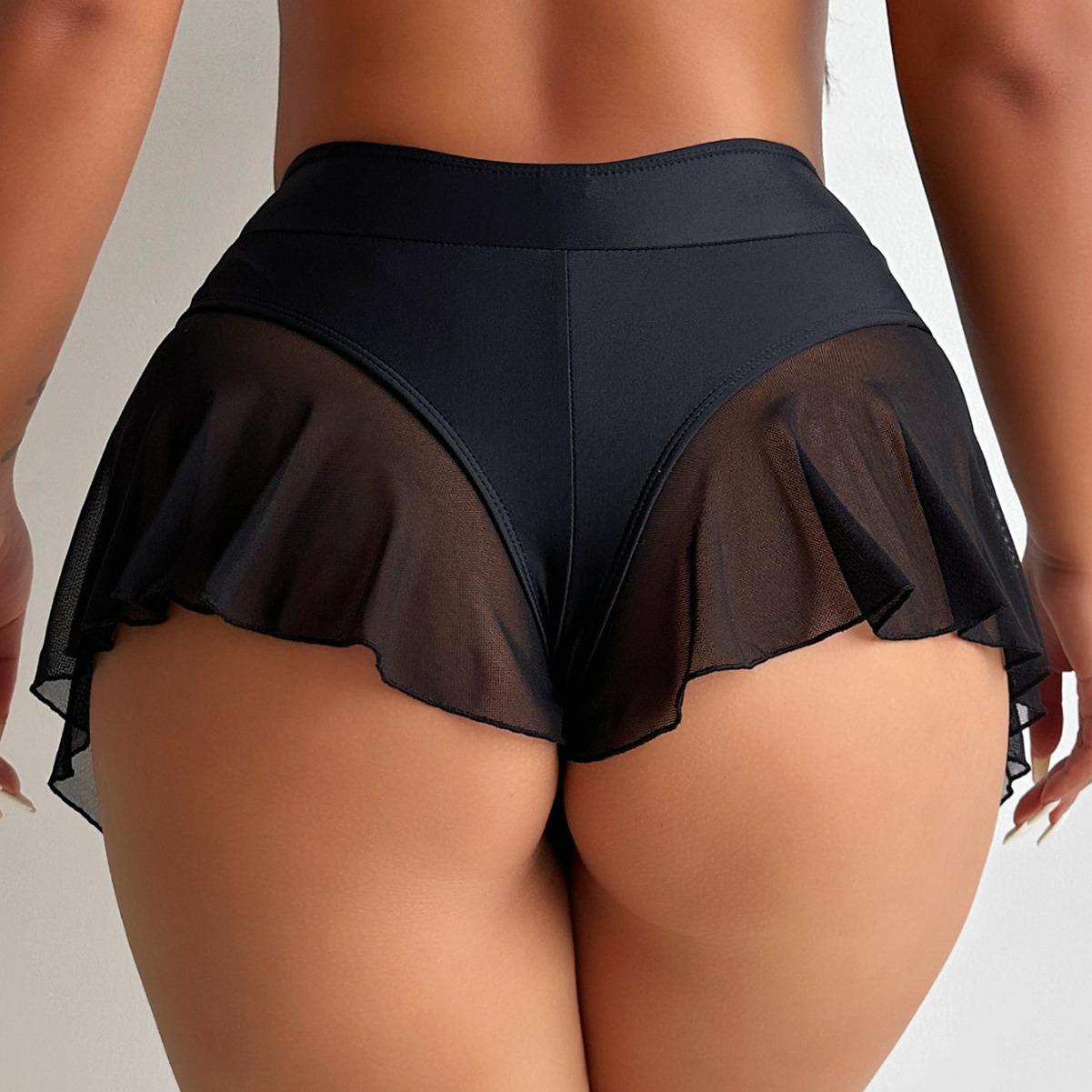 

Women s High Waist Mesh Panel Swim Shorts XS